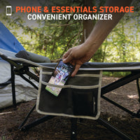 72HRS Portable Camping Cot, with Detachable Headrest and Carry Bag (Grey)