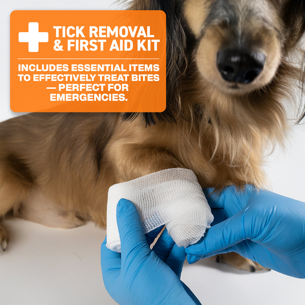 Ready First Aid Tick Remover Kit – Tick Tools for Humans, Dogs & Cats with Fine Tweezers, Bandages, Magnifier & Cleaning Wipes