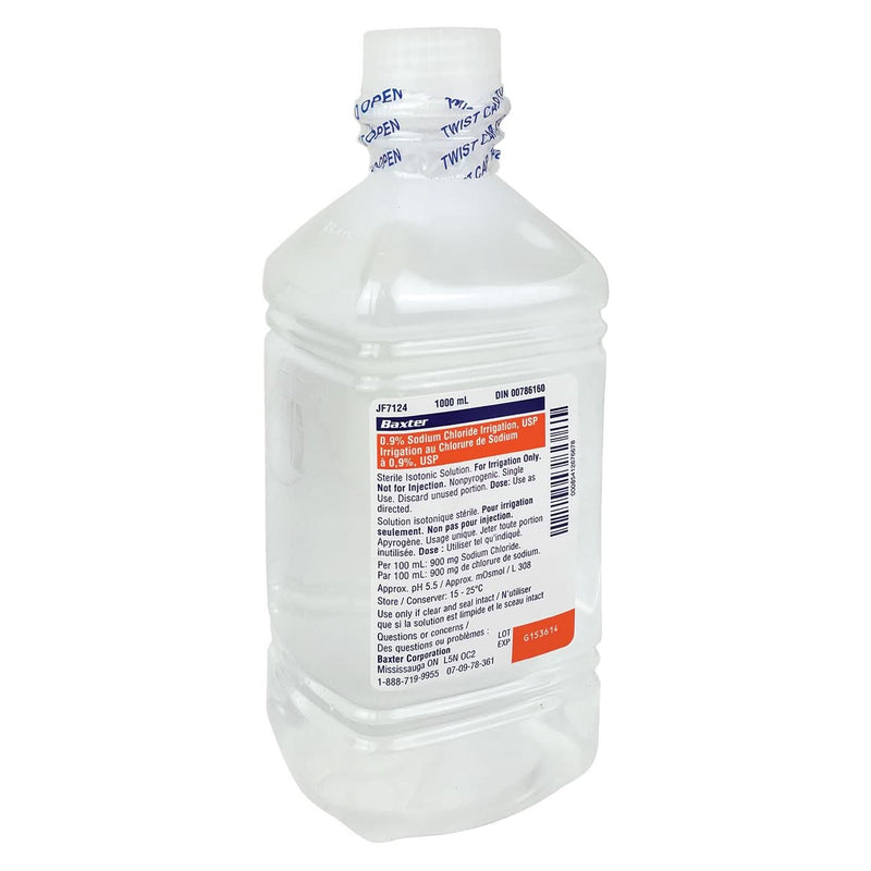 Saline Solution, 0.9% Sodium Chloride Irrigation 1000 ml