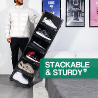 Ollie Hard Solid Shoe Box Organizer - Black