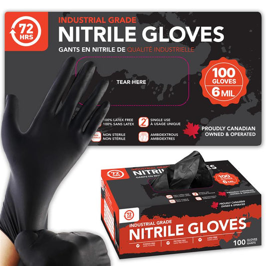 Black Industrial Nitrile Gloves