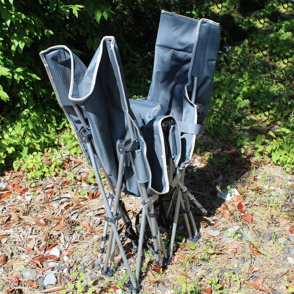 Portable Camping Cot - 72HRS folded up outdoors