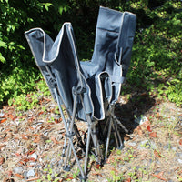 Portable Camping Cot - 72HRS folded up outdoors