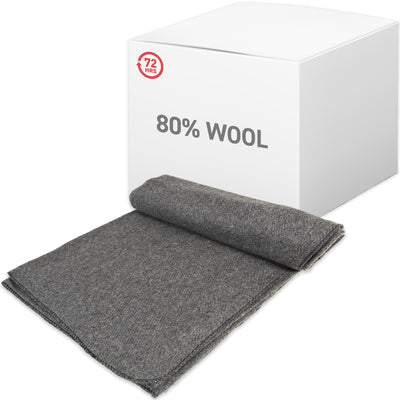 Wool Blanket (Gray Colour) (80% Wool), 64" X 84" 4LBS - 72HRS
