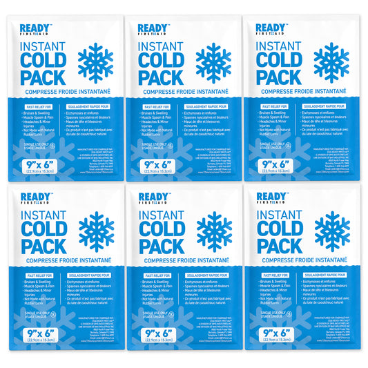 Instant Cold Pack 9" x 6" Size - Ready First Aid [Pack of 6]