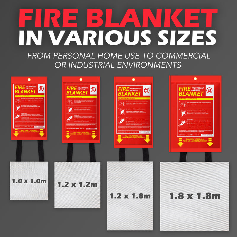 72HRS Fire Blanket, Large, 1.2 m x 1.2 m - Meets ASTM-F1989-2005 Standards