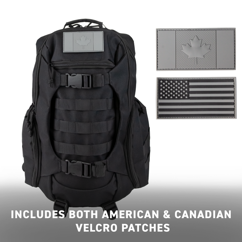 72HRS Molle Tactical Backpack with flag patches
