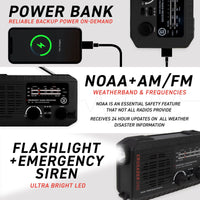 72HRS CRUSADER ONE NOAA Flashlight Analog Radio