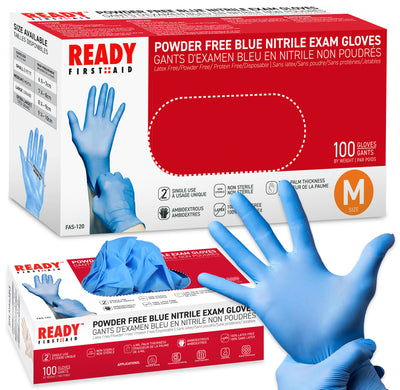 Blue Nitrile Gloves, Medical Gloves, Box Of 100 Pieces, 4.0 Mil - Ready First Aid™