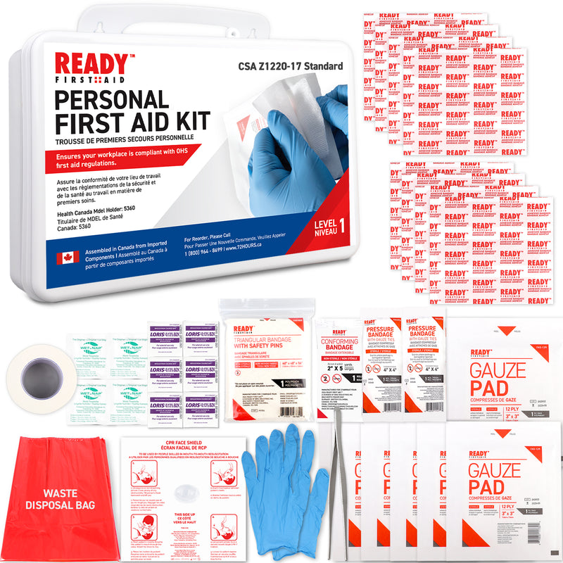 CSA (Z1220-17) Type 1 Personal First Aid Kit with Plastic Box -Ready First Aid