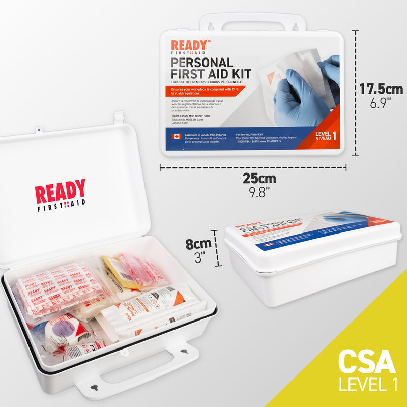 CSA (Z1220-17) Type 1 Personal First Aid Kit with Plastic Box -Ready First Aid