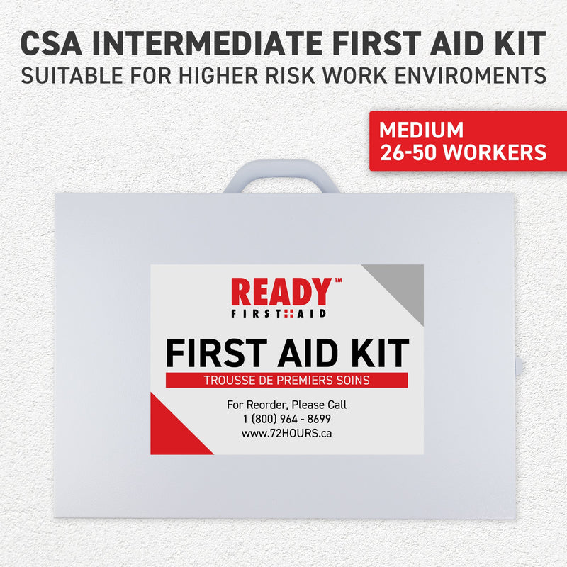 CSA Type 3 - Intermediate First Aid Kit Medium (26-50 Workers) with Metal Cabinet Regulations