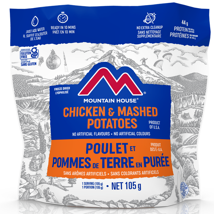 Mountain House Chicken and Mashed Potatoes Pouch.