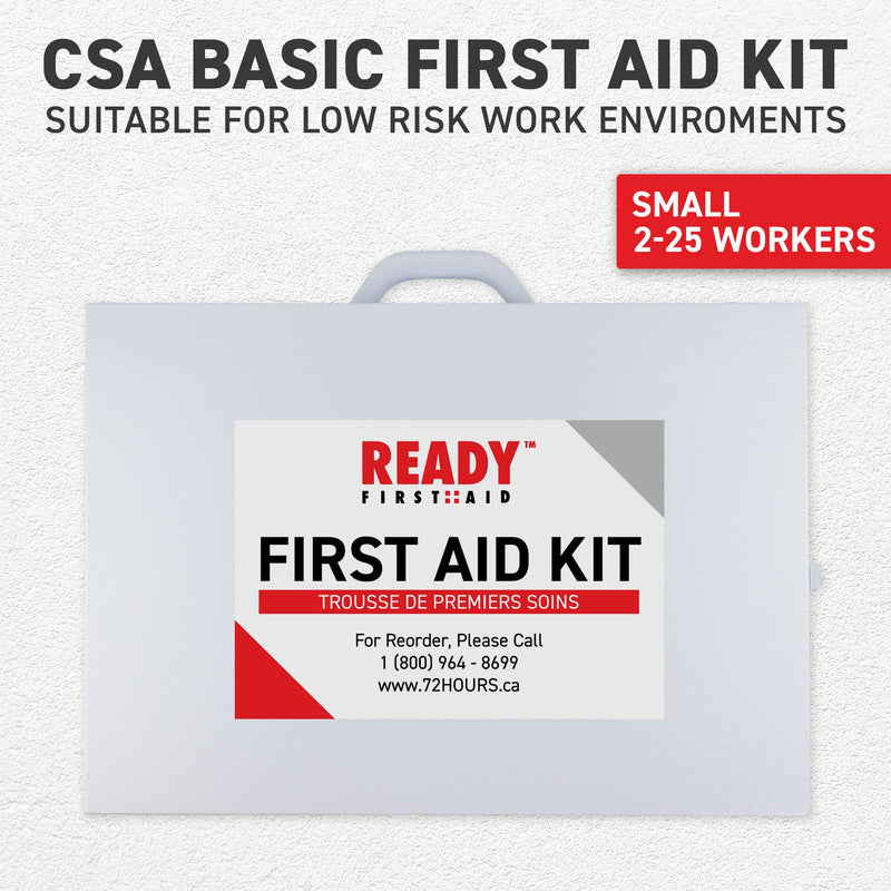 CSA Type 2 - Basic First Aid Kit Small (2-25 Workers) with Metal Cabinet Regulations