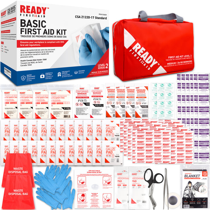 CSA (Z1220-17) Type 2 Basic First Aid Kit Medium (26-50 Workers) with First Aid Bag