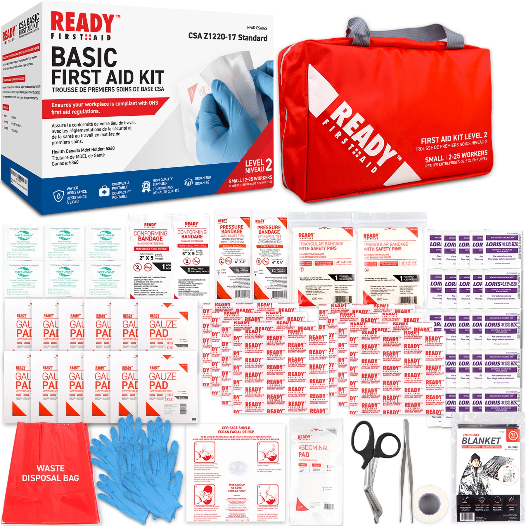 CSA (Z1220-17) Type 2 Basic First Aid Kit Small (2-25 Workers) with Fi ...