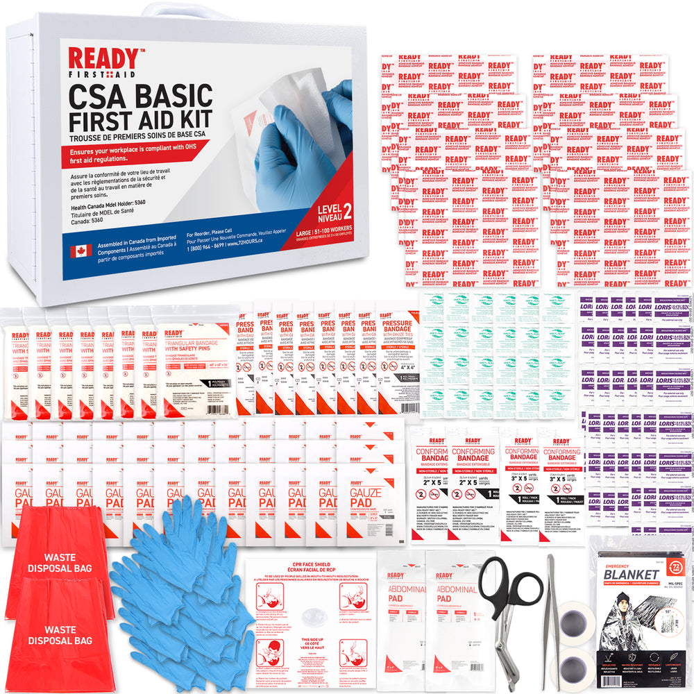 CSA (Z1220-17) Type 2 Basic First Aid Kit Large (51-100 Workers) with Metal Cabinet