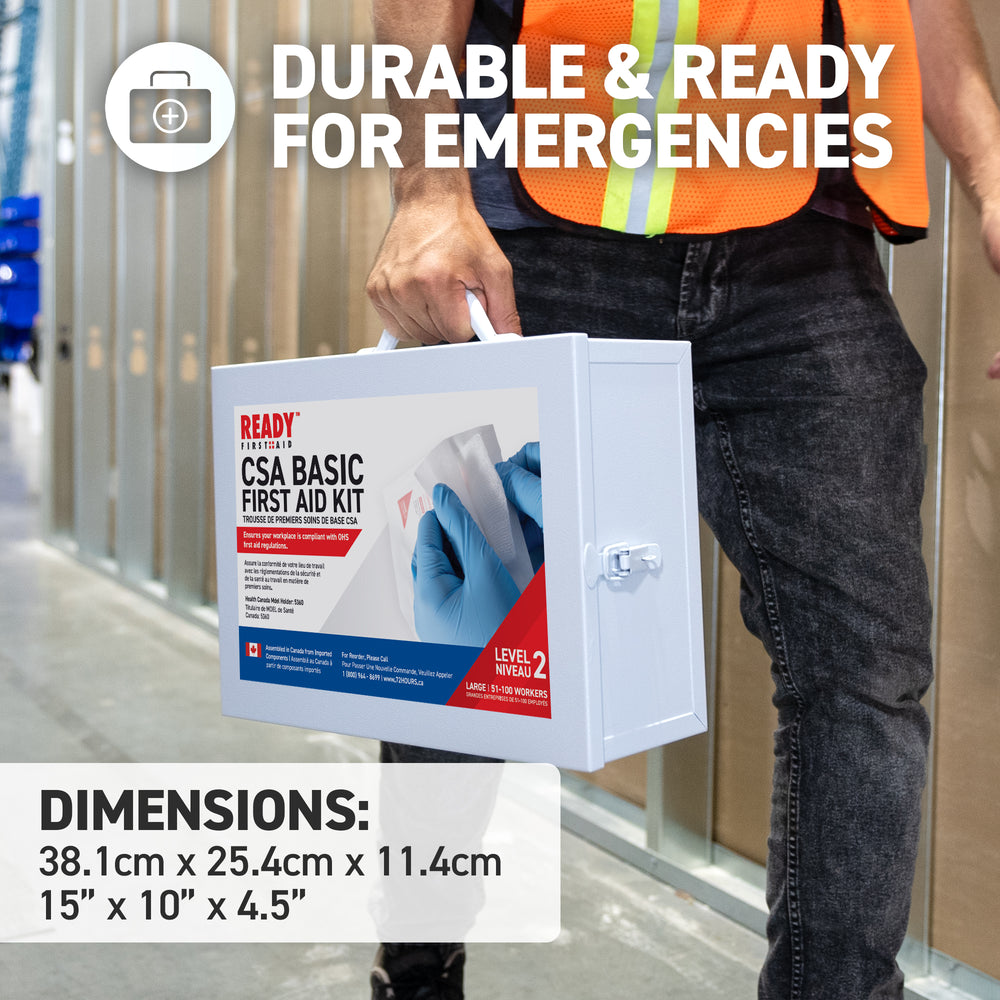 CSA (Z1220-17) Type 2 Basic First Aid Kit Large (51-100 Workers) with Metal Cabinet