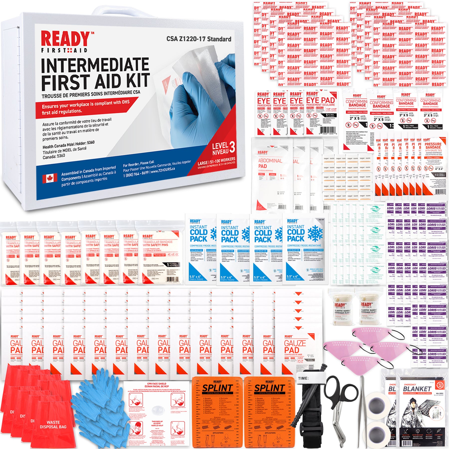 CSA (Z1220-17) Type 3 Intermediate First Aid Kit Large (51-100 Workers ...