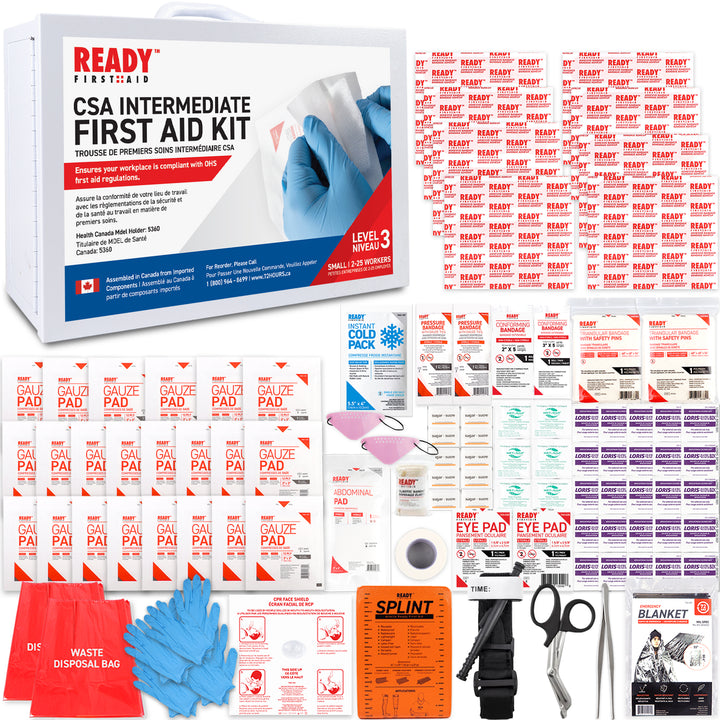 CSA Type 3 - Intermediate First Aid Kit Small (2-25 Workers) with Metal Cabinet