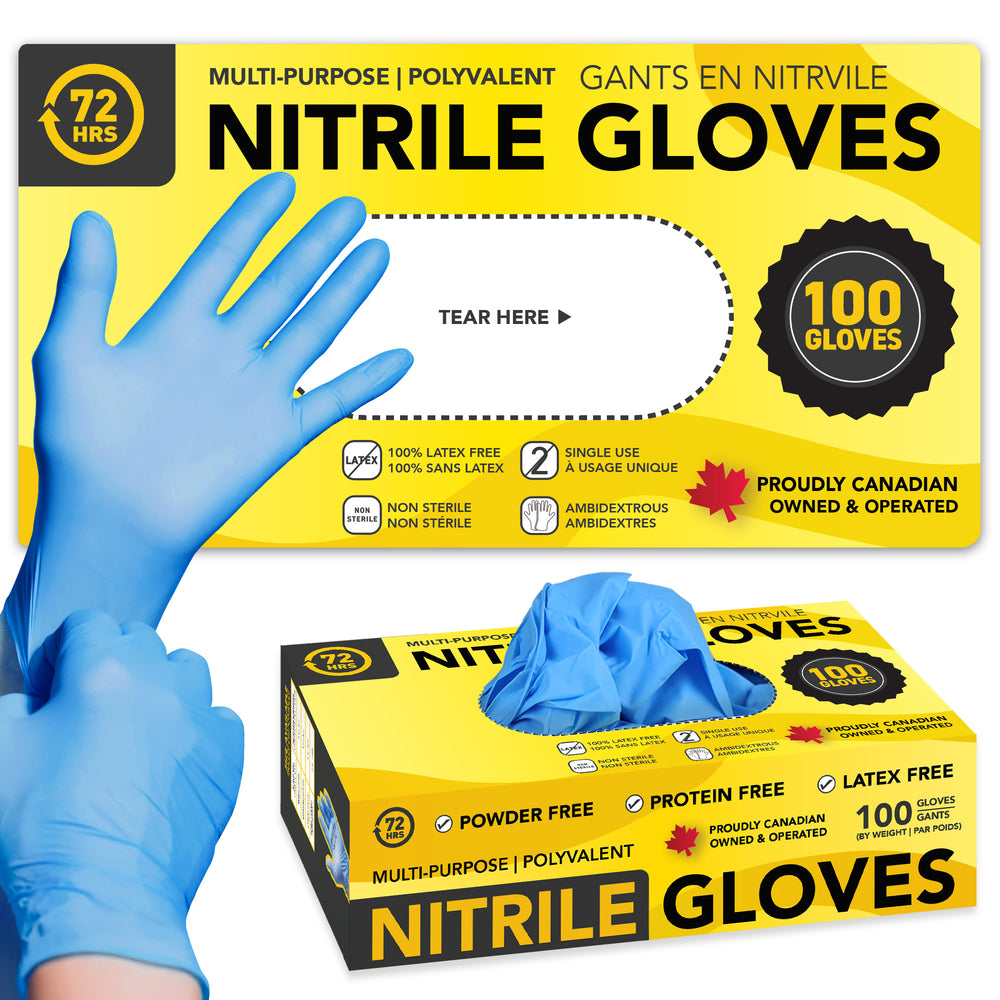 4 mil blue nitrile gloves all purpose cleaning canada