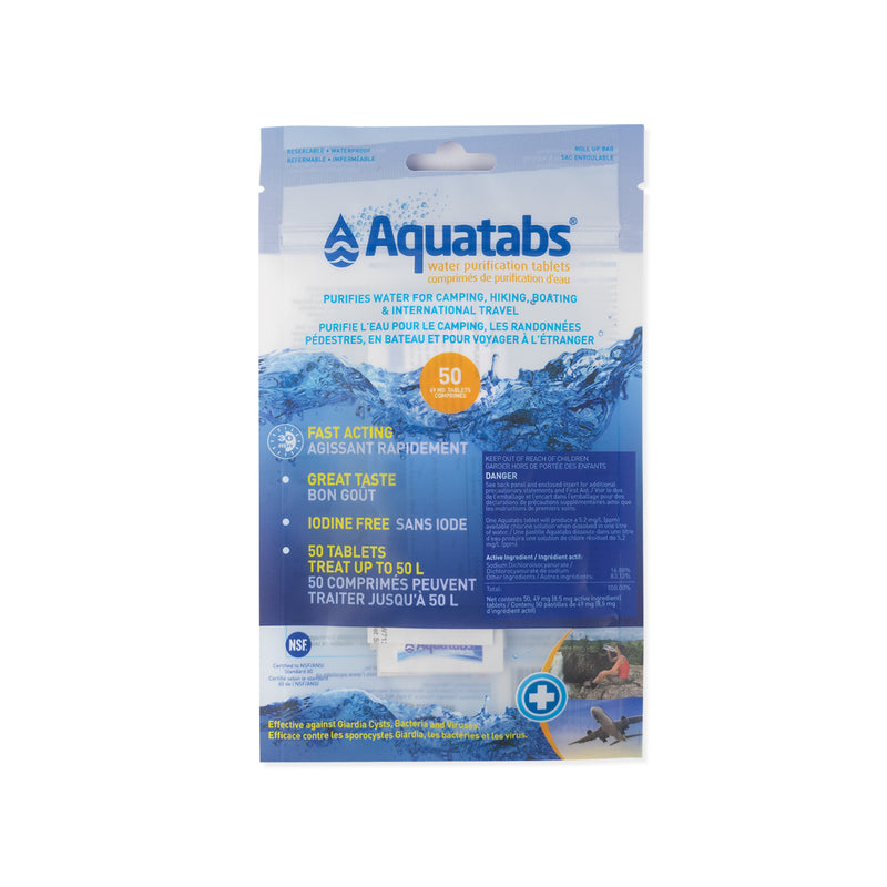 AQUATABS® Water Purification Tablets for 1 L Extra Strength, 50 / pkg.