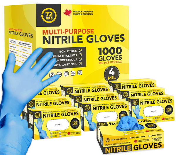 4 mil blue nitrile gloves all purpose cleaning canada