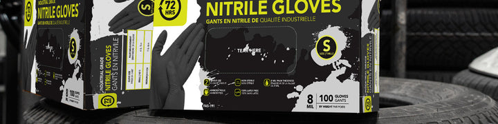 8 Mil Black Industrial Gloves