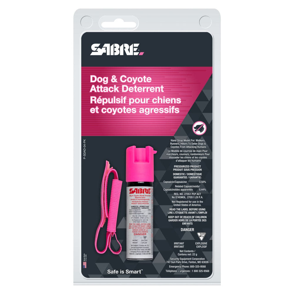 SABRE Protector Dog Spray 22-gram With Adjustable Running Hand Strap, Pink