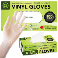 Clear Vinyl Gloves, All Purpose Gloves, Box of 100 Pieces, 4.0 Mil - 72HRS