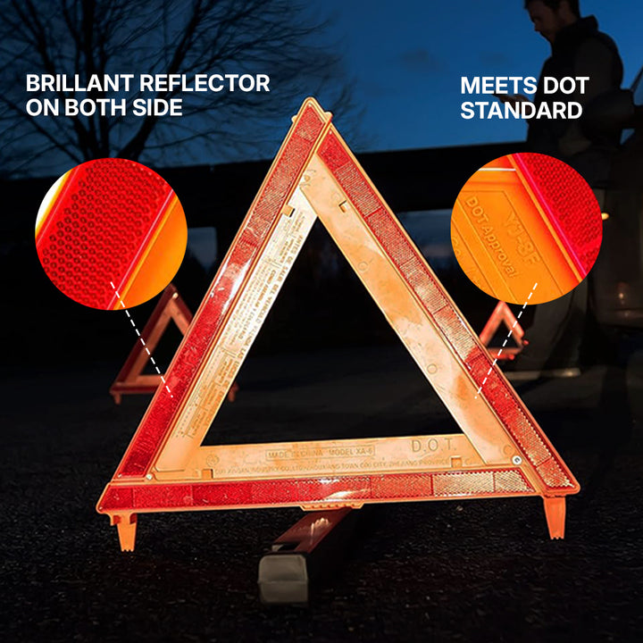 Deluxe Auto Emergency Warning Safety Triangle - 3 Pack – 72hours.ca