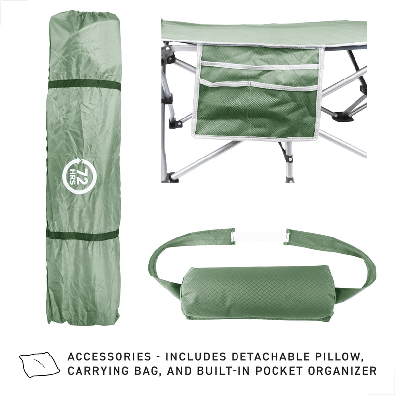 72HRS Portable Camping Cot (Military Green)