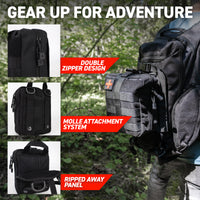 72HRS Molle First Aid Kit - Compact (Black)