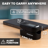 Medivex Pulse Oximeter Canada – Fingertip Oxygen Meter, Finger Pulse Oximeter Monitor for All Ages, Accurate SpO2 & Heart Rate Readings with OLED Display (Black)