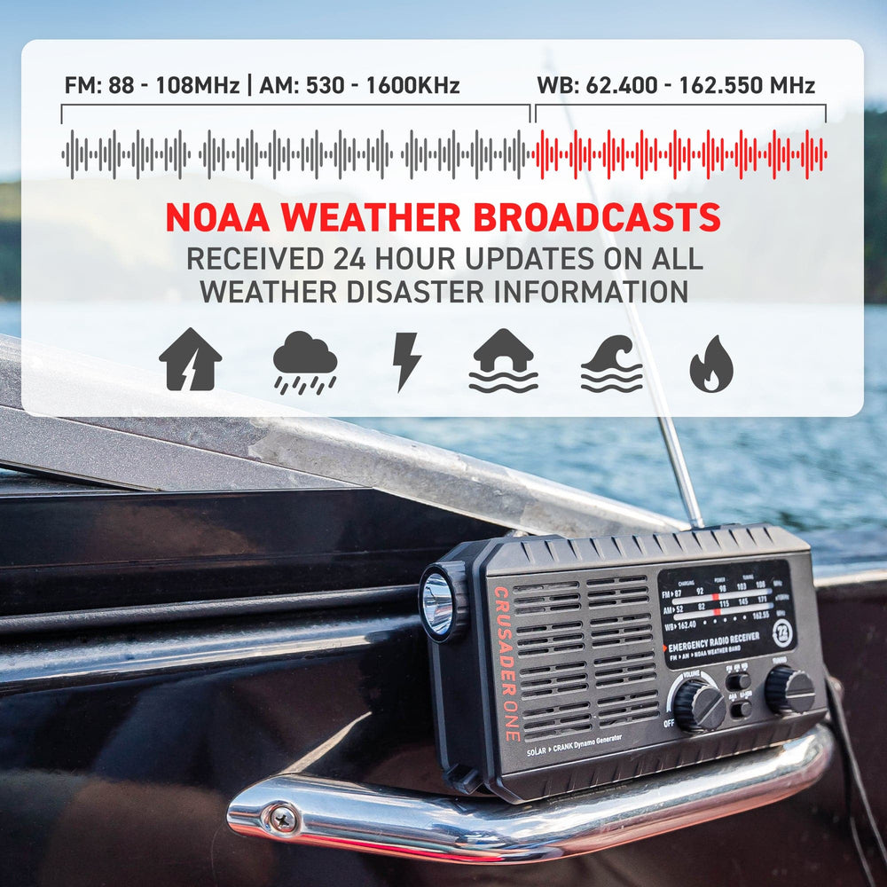 72HRS CRUSADER ONE NOAA Flashlight Analog Radio