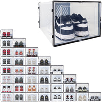 Ollie Soft Stackable Shoe Box Organizer, Black, Pack of 12 (OPEN BOX)