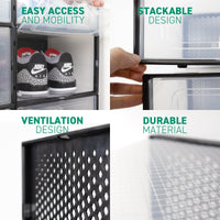 Ollie Soft Stackable Shoe Box Organizer, Black