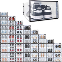 Ollie Soft Stackable Shoe Box Organizer, Black, Pack of 12 (OPEN BOX)