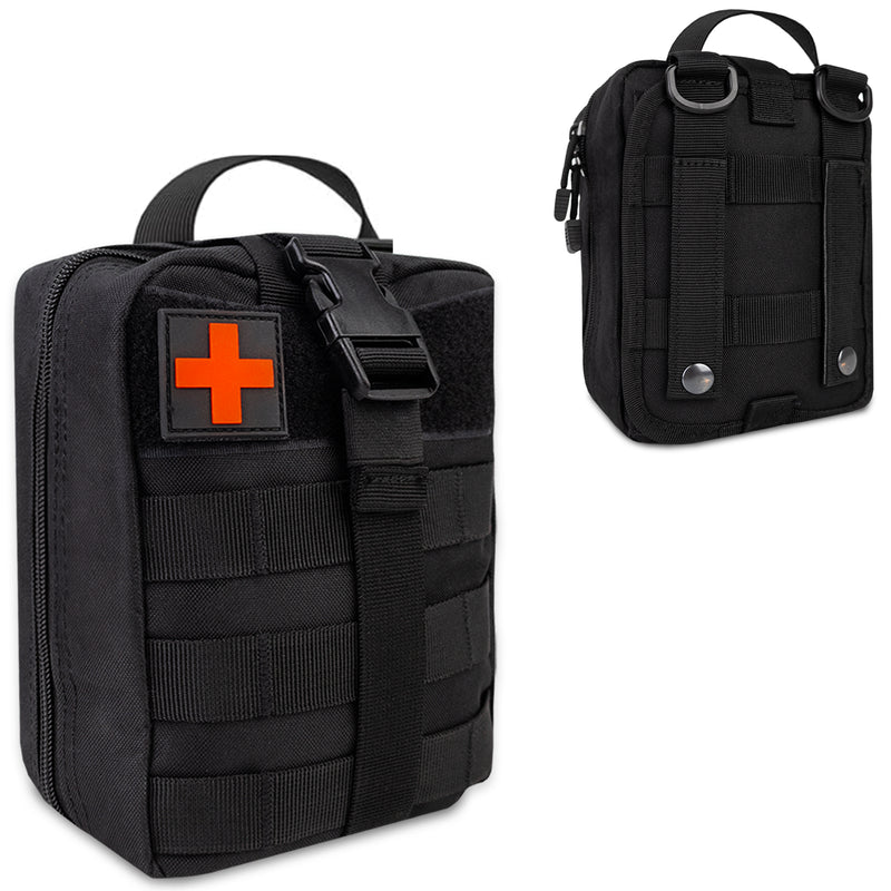 72HRS Tactical Molle Pouch, First Aid Bag - Black (Compact)