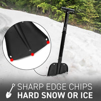 Black Aluminum Compact Multi-Purpose Shovel sharp edges
