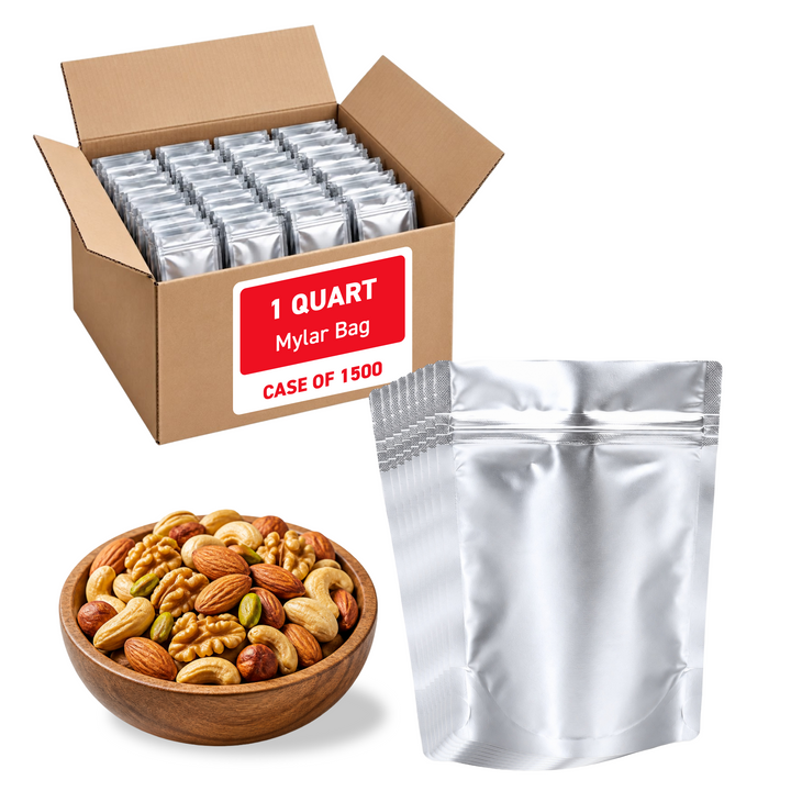 1 Quart Mylar Bag (Ziplock) - 5.0 Mil (6" x 8" x 2") - Case of 1500