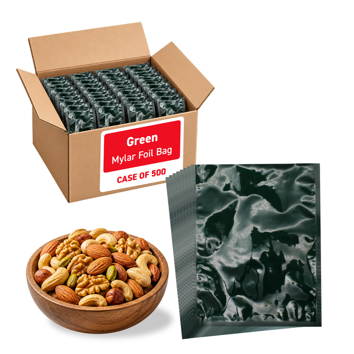 Green Mylar Foil Bag - 5.0 Mil (8" x 10") - Case of 500