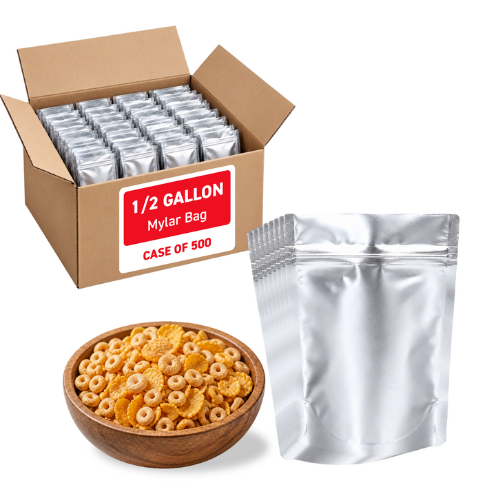 1/2 Gallon Mylar Bag (Ziplock) - 5.0 Mil (8" x 12" x 4") - Case of 500