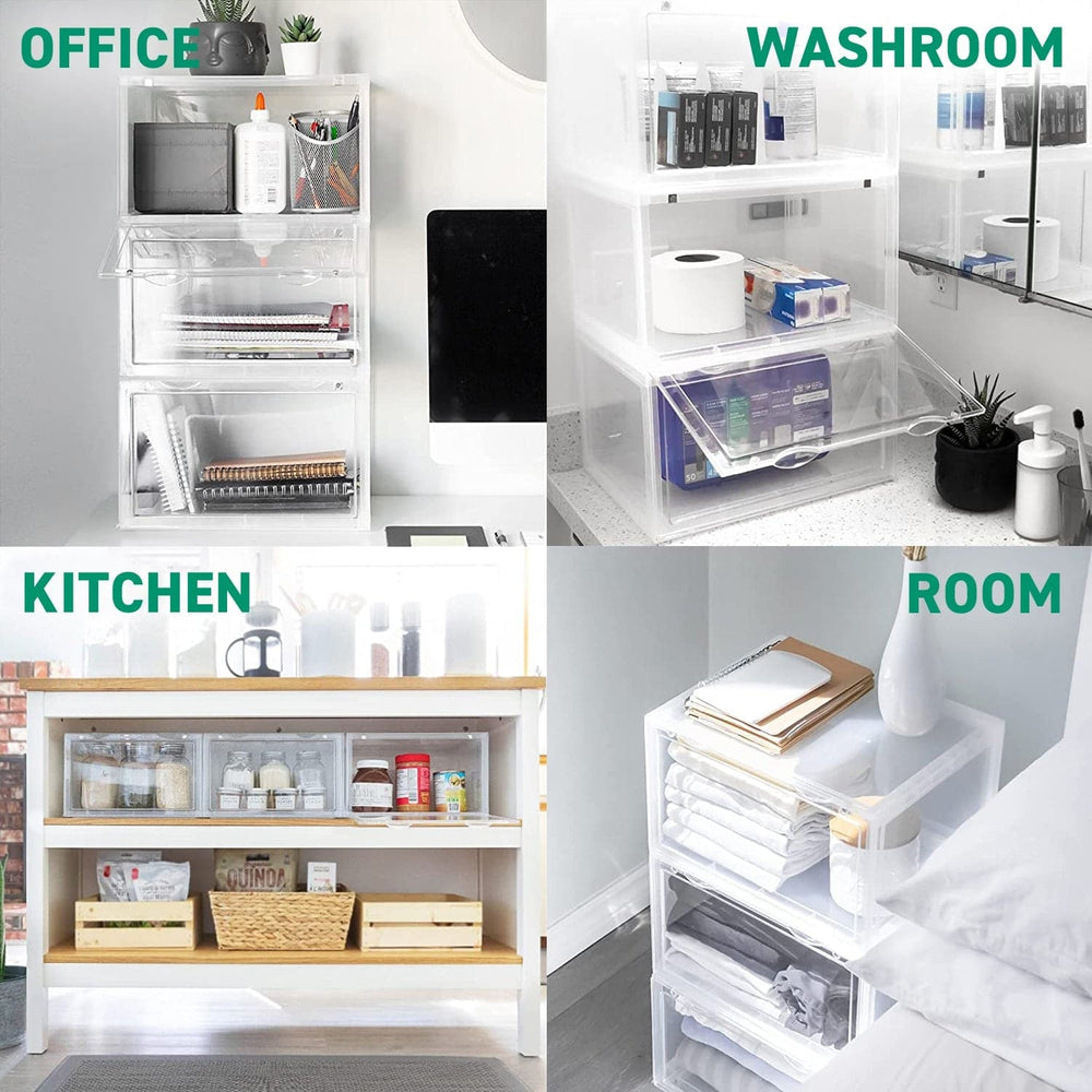 Ollie Hard Solid Shoe Box Organizer - Clear, Pack of 3 (OPEN BOX)
