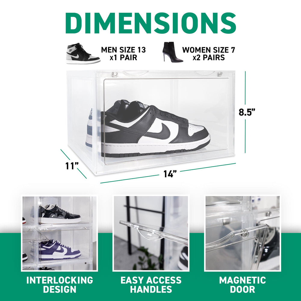 Ollie Hard Solid Shoe Box Organizer - Clear, Pack of 3 (OPEN BOX)