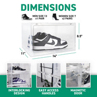 Ollie Hard Solid Shoe Box Organizer - Clear, Pack of 3 (OPEN BOX)