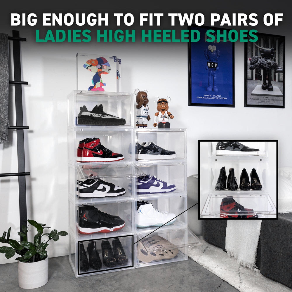Ollie Hard Solid Shoe Box Organizer - Clear, Pack of 3 (OPEN BOX)