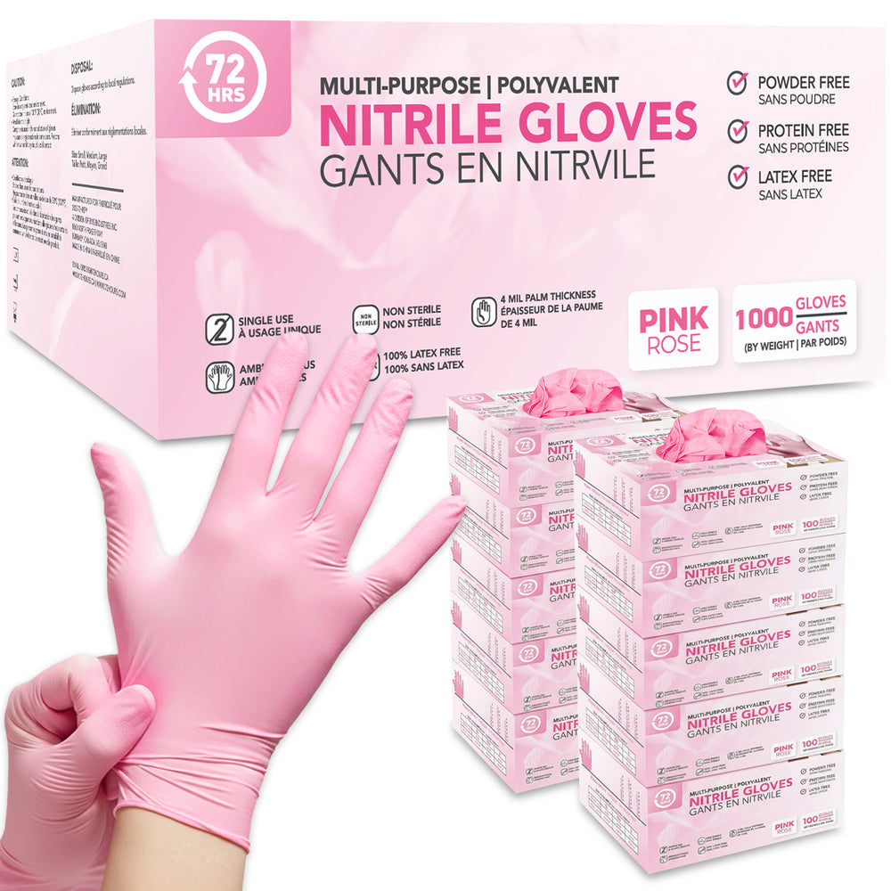 4 mil pink nitrile gloves all purpose canada