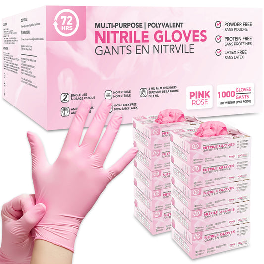 4 mil pink nitrile gloves all purpose canada