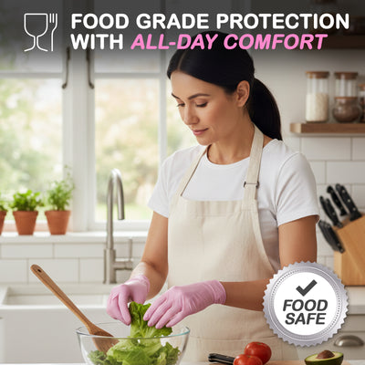 Pink Nitrile Gloves, All Purpose Gloves, 30-pack, 4.0 Mil- 72HRS